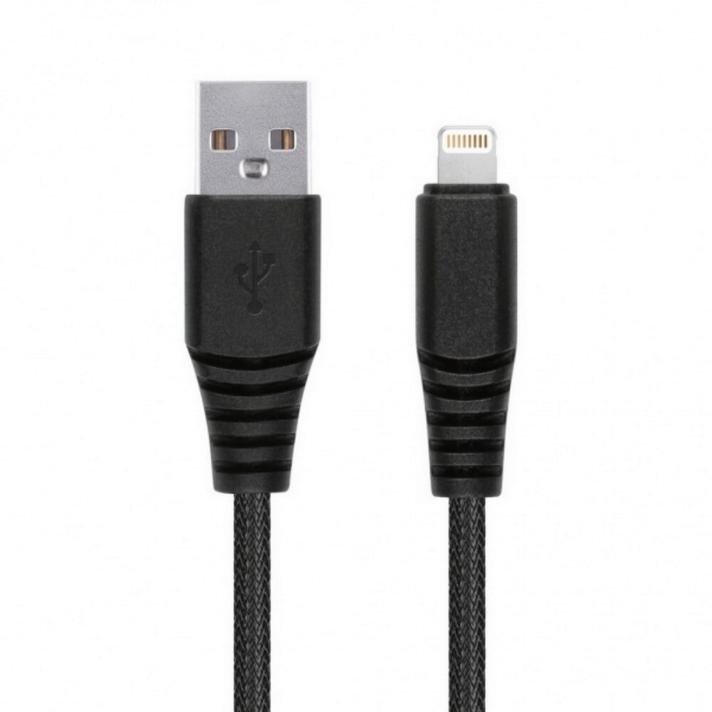 Кабель Smartbuy (iK-510n-2) USB - 8-pin для Apple "карбон", экстрапрочн, 1.0 м, до 2А, черный