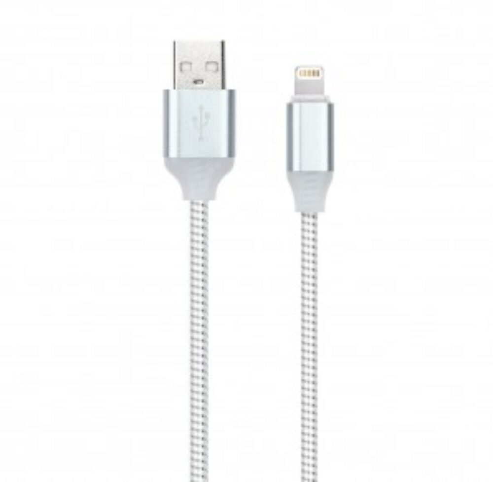 Кабель Smartbuy (iK-512ss white) USB - 8-pin для Apple, 1м с индикацией, белый, с мет. након.