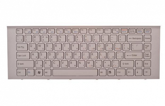 Клавиатура для ноутбука Sony Vaio VPC-EG, VPC-EK белая, с рамкой