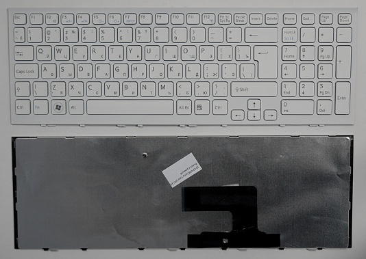 Клавиатура для ноутбука Sony Vaio VPC-EE белая, с рамкой