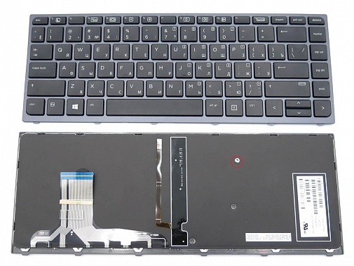 Клавиатура для ноутбука HP Zbook Studio G3 черная, рамка серая, с подвсеткой