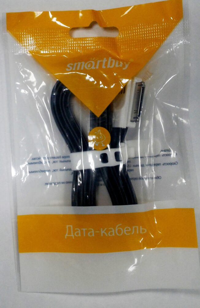 Кабель Smartbuy (iK-412n black) USB - 30-pin для Apple,iPhone 3/4, нейлон, длина 1,2 м, черный