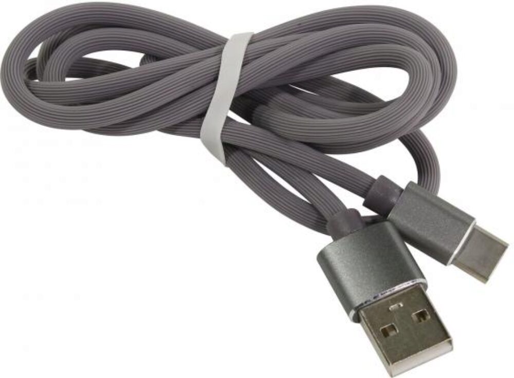 Кабель USB2.0 -Am/USB3.1 2м Jet.A JA-DC34 серый (TPE, QC 3.0, 2A)