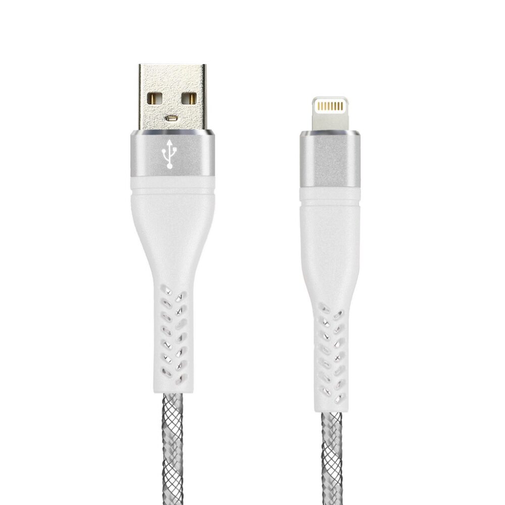 Кабель Smartbuy (ik-512CAC white) USB - 8-pin для Apple, CARBON CANDY белый, 2 A, 1 м