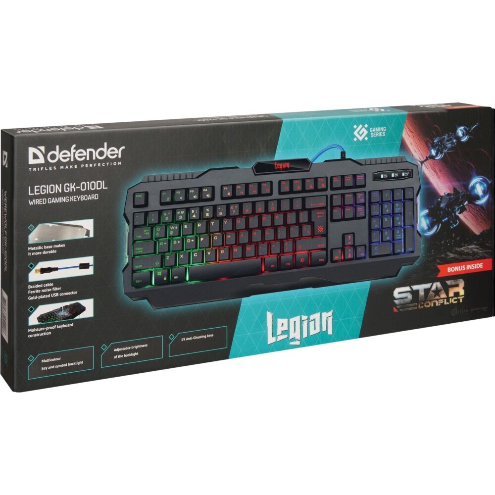 Клавиатура Проводная Defender Legion GK-010DL RGB
