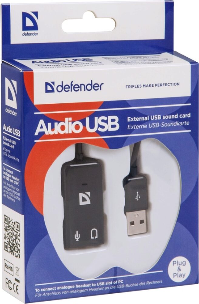 Внешняя USB звуковая карта Defender Audio USB USB - 2х3,5 мм jack