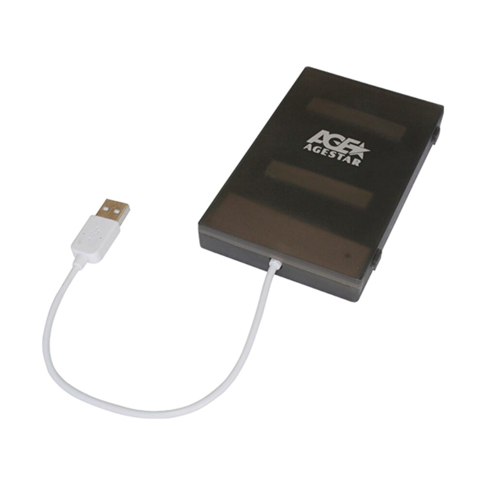 Внешний корпус AgeStar SUBCP1 (BLACK) USB2.0, пластик, черный, безвинтовая конструкция
