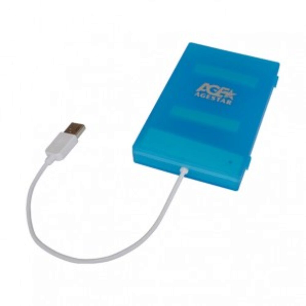 Внешний корпус AgeStar SUBCP1 (BLUE) USB2.0, пластик, синий, безвинтовая конструкция