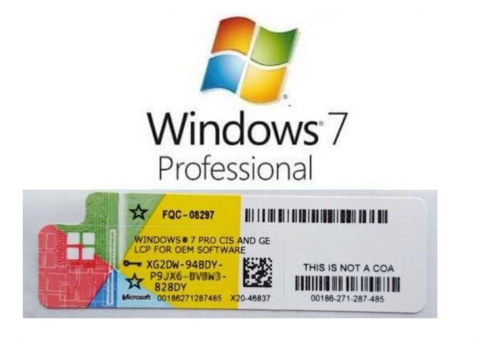 Операционная система Windows 7 Pro 64-bit Rus (лицензионный ключ без диска) б/у
