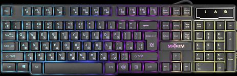 Клавиатура Defender GK-360DL Mayhem RU,RGB подсветка,19 Anti-Ghost