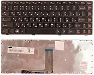 Клавиатура для ноутбука Lenovo IdeaPad B470, G470, G475, V470, Z470 черная, рамка черная