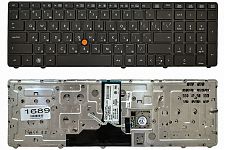 Клавиатура для ноутбука HP EliteBook 8760P, 8760W, 8770P, 8770W черная, с рамкой, с джойстиком