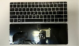 Клавиатура для ноутбука HP EliteBook 745 G3, 745 G4, 840 G3, 840 G4, 848 G3, 848 G4 черная, рамка се