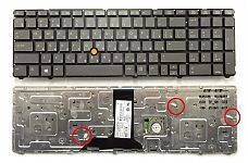 Клавиатура для ноутбука HP EliteBook 8760P, 8760W, 8770P, 8770W черная, без рамки, с джойстиком