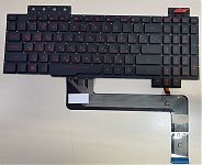 Клавиатура для ноутбука Asus FX63VM, FX63VD, FZ63VM, FZ63VD, ZX63VD, FX503 черная, красные кнопки, с