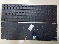 Клавиатура для ноутбука Asus GL502, GL502VT черная, без рамки, красные кнопки, с подсветкой, ver.2
