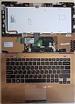 Клавиатура для ноутбука Sony Vaio VPC-SB, VPC-SD черная, верхняя панель в сборе (золотая)