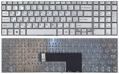 Клавиатура для ноутбука Sony Vaio SVF15, FIT 15 серебряная, без рамки
