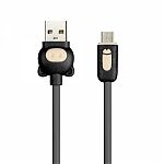 Кабель USB -Am/microB 5p 1.0м Smartbuy COLOR PIG, оплетка ПВХ, черный, 2 А (ik-12CPG black)