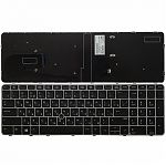 Клавиатура для ноутбука HP EliteBook 850 G5, 755 G3 черная, рамка серебряная, с джойстиком