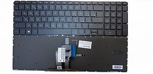 Клавиатура для ноутбука HP Pavilion 15-ac, 15-af, 15-ay, 250 G4, 255 G4 черная, без рамки, с подсвет