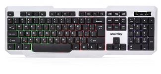 Клавиатура Smartbuy 333 USB бело-черная с подсветкой (SBK-333U-WK)