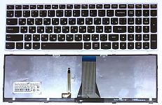 Клавиатура для ноутбука Lenovo IdeaPad G50-30, G50-45, G50-70, B50-30 черная, рамка серебряная, с по