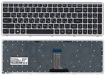 Клавиатура для ноутбука Lenovo IdeaPad U510, Z710 черная, рамка серебряная