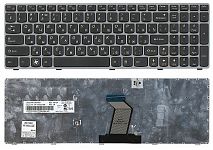 Клавиатура для ноутбука Lenovo IdeaPad Y570 черная, рамка серая
