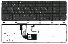 Клавиатура для ноутбука HP Pavilion DV7-7000 черная, с рамкой, с подсветкой