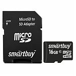 Память MicroSDHC 016Gb Smart Buy Class 10 UHS-1 с адаптером SD