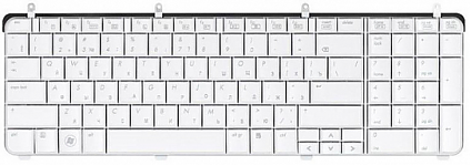 Клавиатура для ноутбука HP Pavilion DV7-2000 белая, с гравировкой