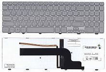 Клавиатура для ноутбука Dell Inspiron 15-7000, 15-7537 серебряная, с подсветкой