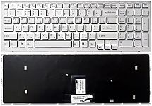 Клавиатура для ноутбука Sony Vaio VPC-EB белая, с рамкой