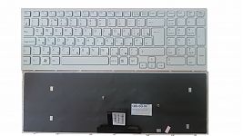 Клавиатура для ноутбука Sony Vaio VPC-EB белая, с рамкой, c гравировкой