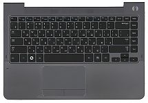 Клавиатура для ноутбука Samsung NP530U4B черная, верхняя панель в сборе