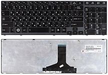 Клавиатура для ноутбука Toshiba Satellite A660, A665, Qosmio X770, P750, P755 черная, рамка серая
