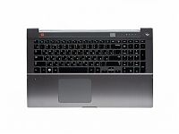 Клавиатура для ноутбука Samsung NP700Z7C черная, верхняя панель в сборе (серая)