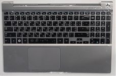 Клавиатура для ноутбука Samsung NP700A5Z черная, верхняя панель в сборе