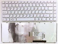 Клавиатура для ноутбука Sony Vaio VGN-NW белая, с рамкой