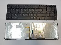 Клавиатура для ноутбука Sony Vaio SVE1511 черная, с рамкой, с подсветкой