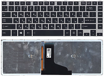 Клавиатура для ноутбука Toshiba Satellite M40-A, M40T-A, M45-A, M45T-A черная, рамка серая, с подсве