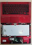 Клавиатура для ноутбука Sony Vaio VPC-SB, VPC-SD черная, верхняя панель в сборе (красная)