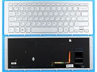 Клавиатура для ноутбука Sony Vaio SVF15N, SVF15N100C, SVF15N14CXB, SVF15N14CXS, SVF15N17SGB серебрян