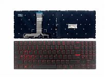 Клавиатура для ноутбука Lenovo Legion Y520, Y520-15IKB черная, без рамки, красная подсветка