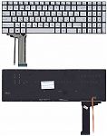 Клавиатура для ноутбука Asus N551, N751, G551, G771 серебряная, без рамки, с подсветкой